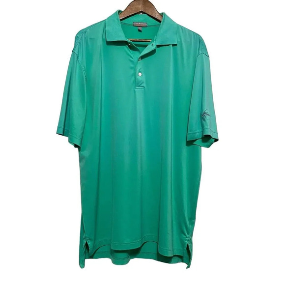 Peter Millar Summer Comfort Polo Shirt Size Large Green Golf Outdoor - Picture 1 of 7